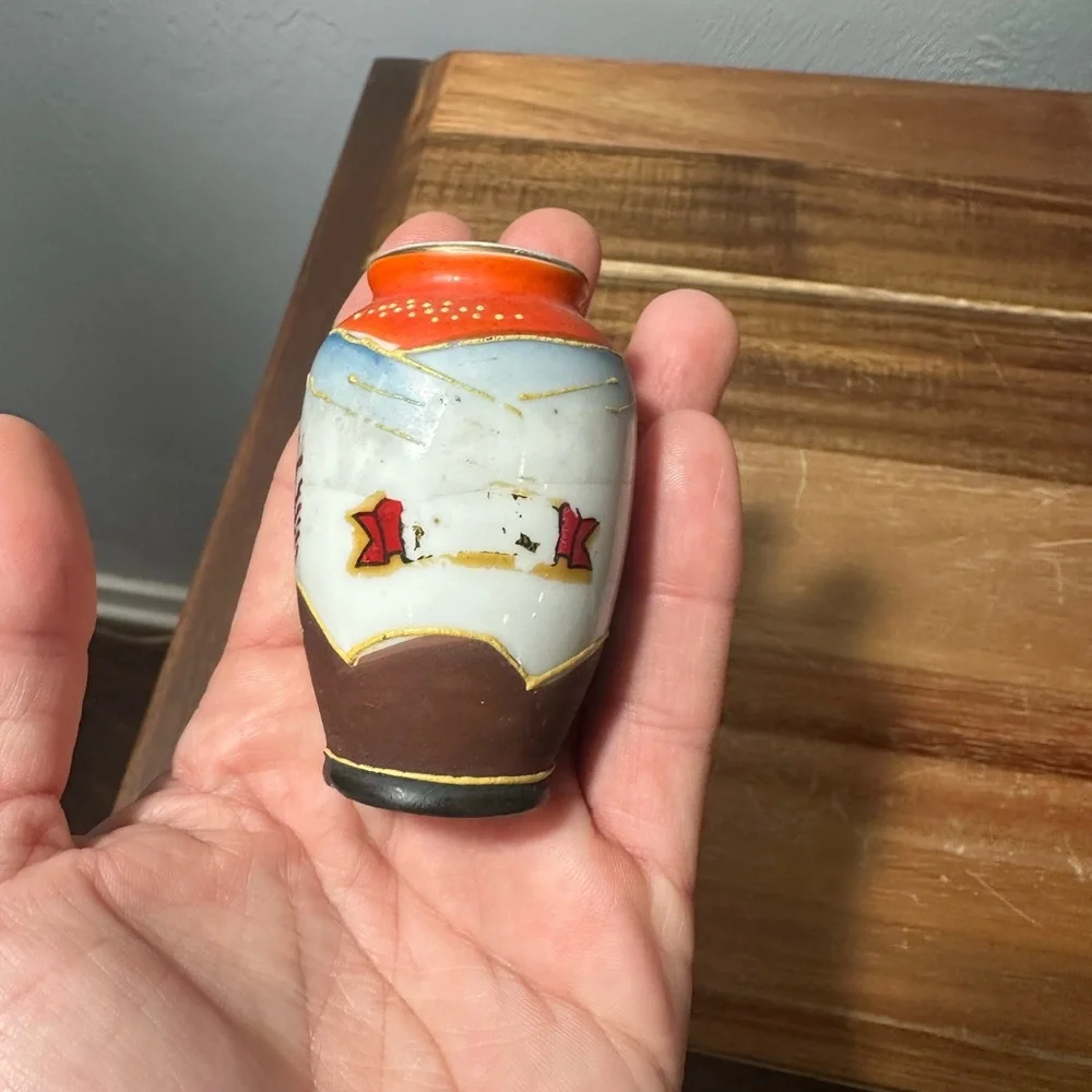 Vintage Occupied Japan Mini Moriage Vase 1940s Porcelain Collectible